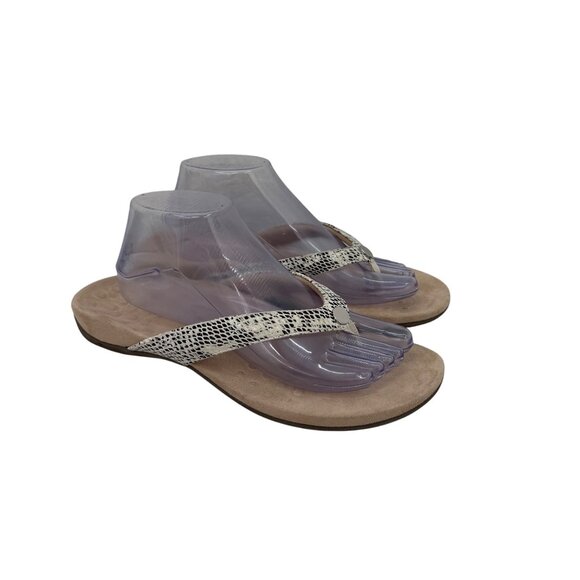 Vionic Davina Snake Skin Flip Flop Thong Sandals Toe Post Shoes Womens size 10 - Picture 1 of 8